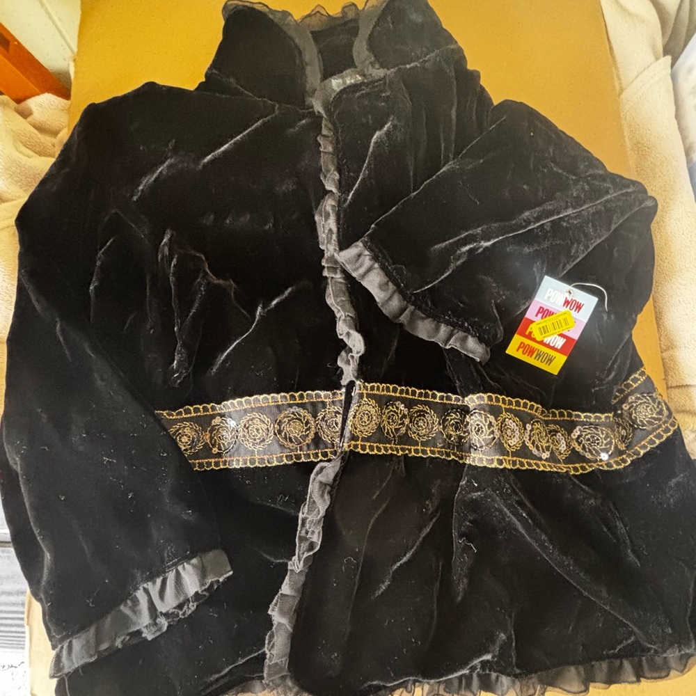 NEW fancy size 22 POWWOW Black Velvet with Trim
